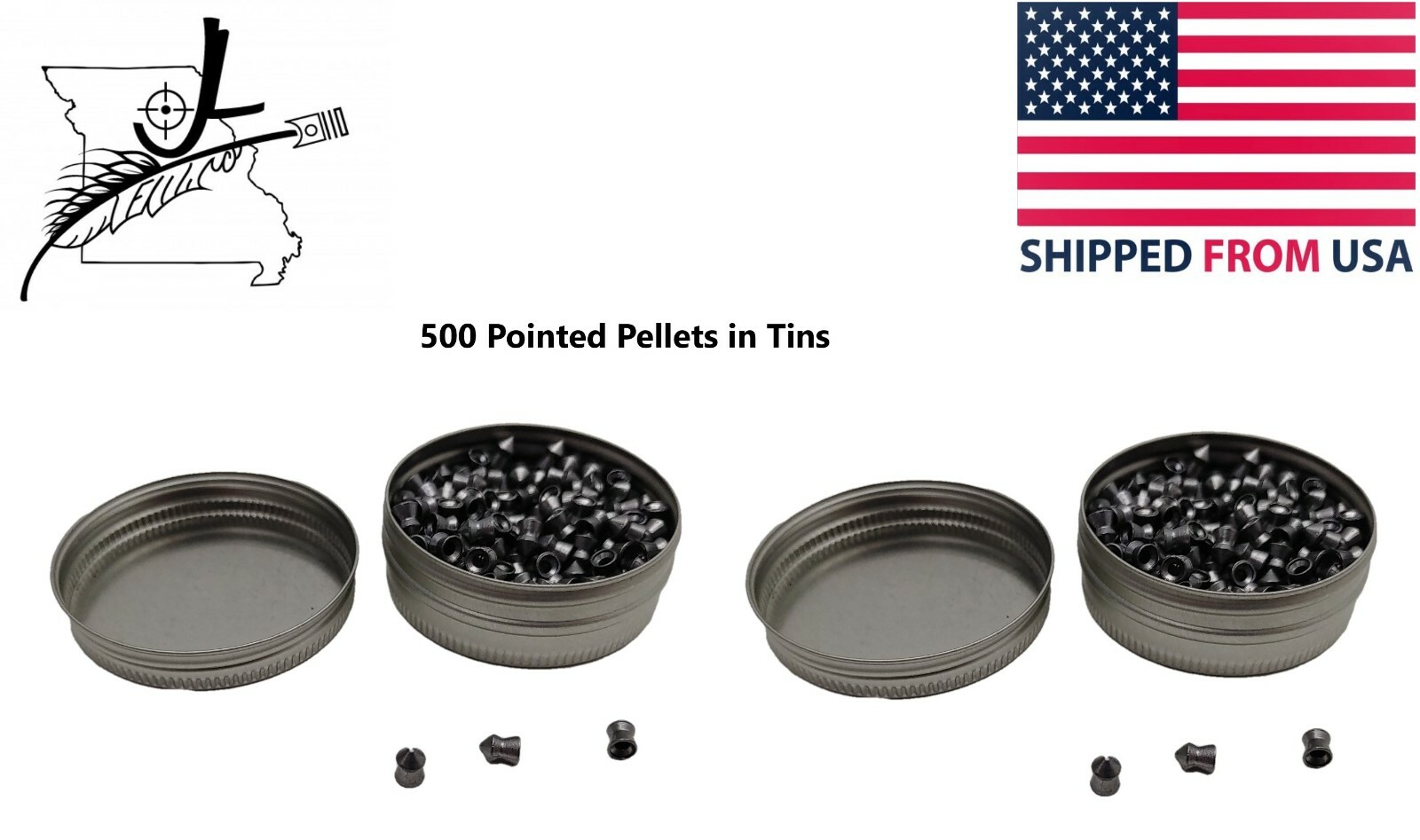 500 Daisy Lead .177 Caliber Pointed Pellets In Metal Tin Field Air Rifle 4.5mm