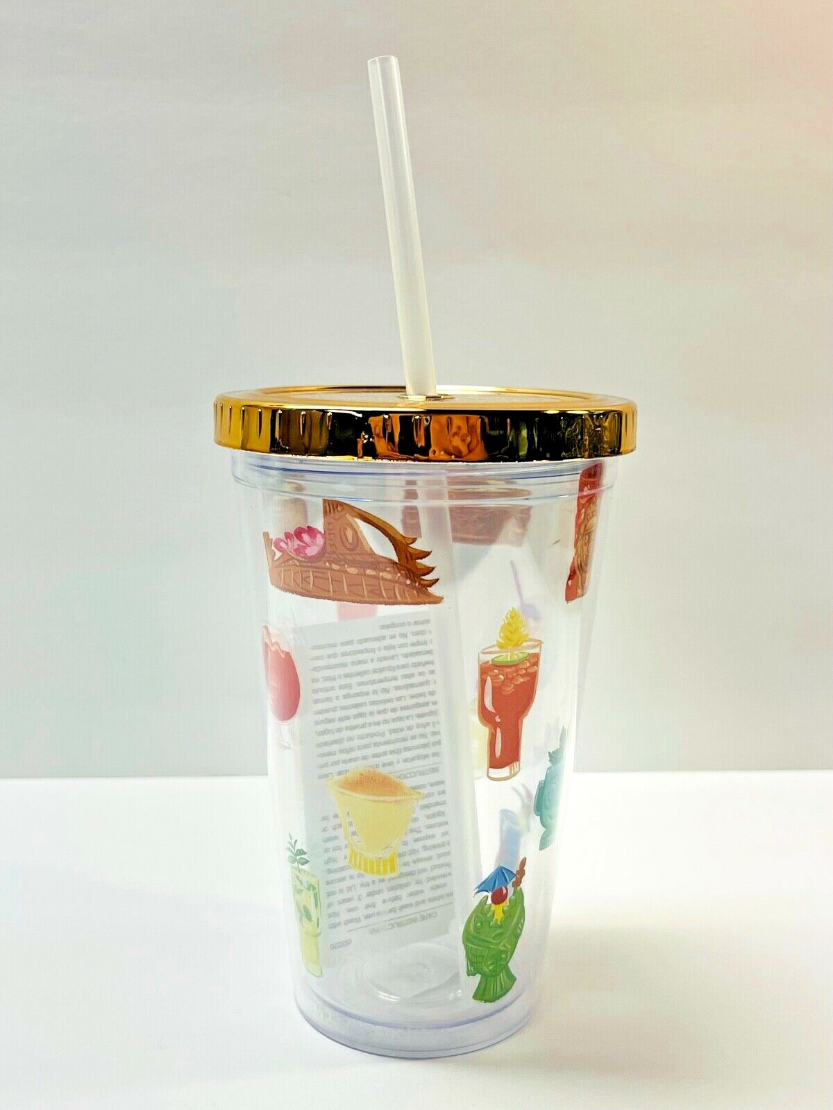 Disney WonderGround Gallery Trader Sams Taste of Tiki Tumbler with Straw New
