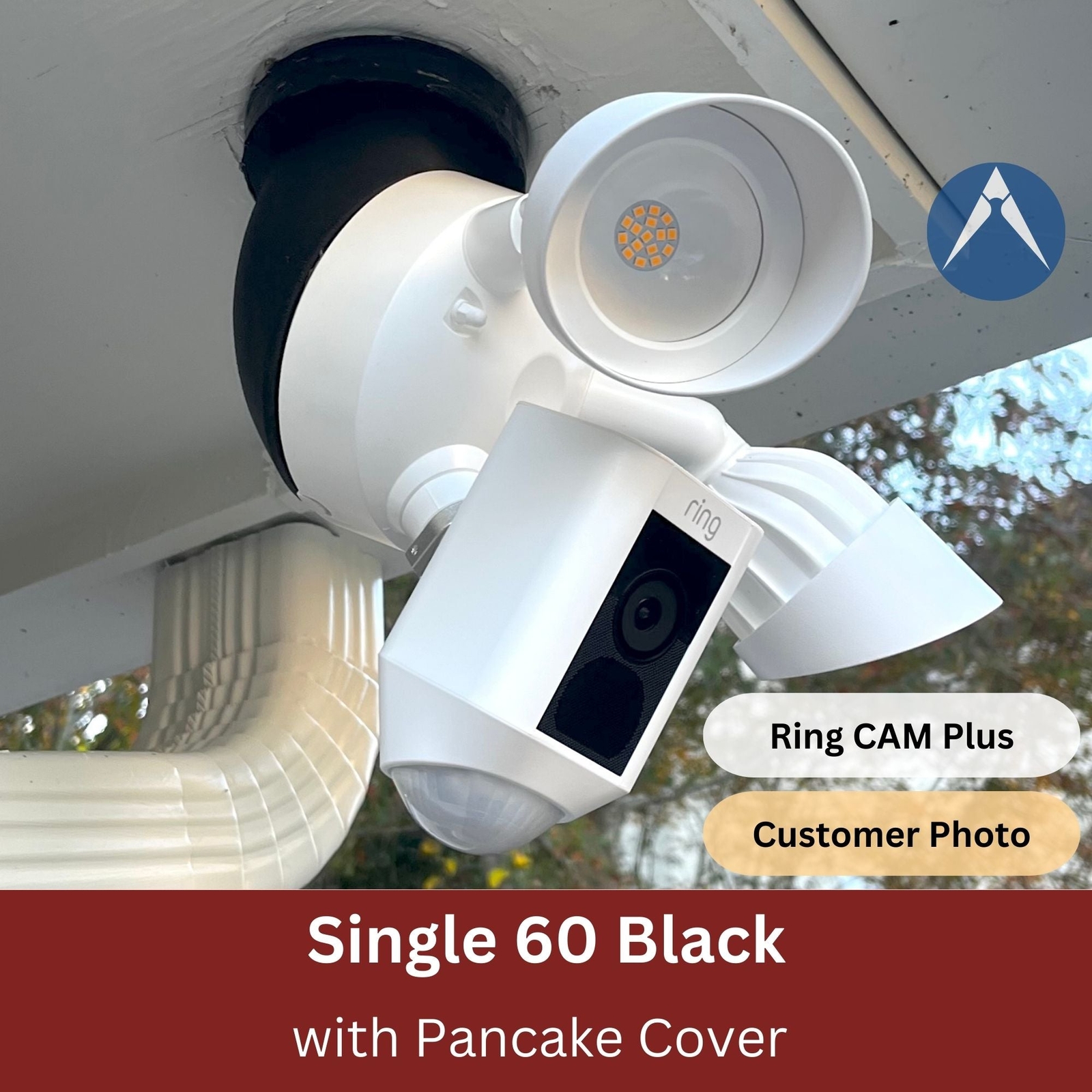 60-deg Soffit Mount for Floodlight Cameras - Ring Pro/Plus, Blink, Wyze & more