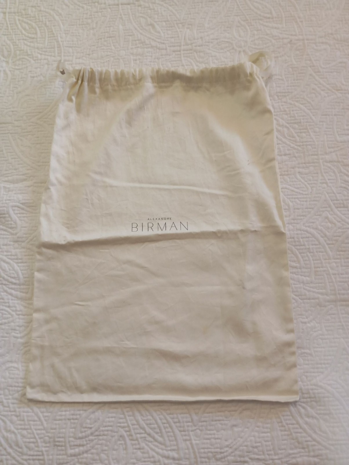 Alexandre Birman Beige Cotton Storage Dust Bag Drawstring With Metal Tips