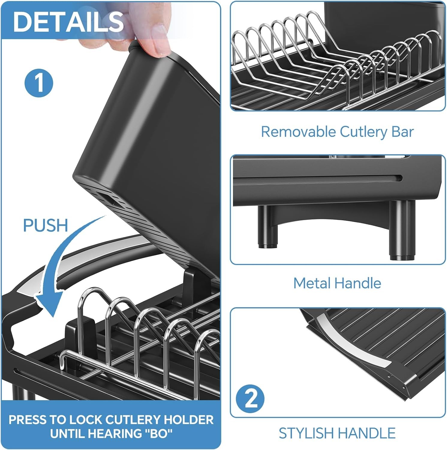 Small Dish Drying Rack, Compact Expandable Dish Rack