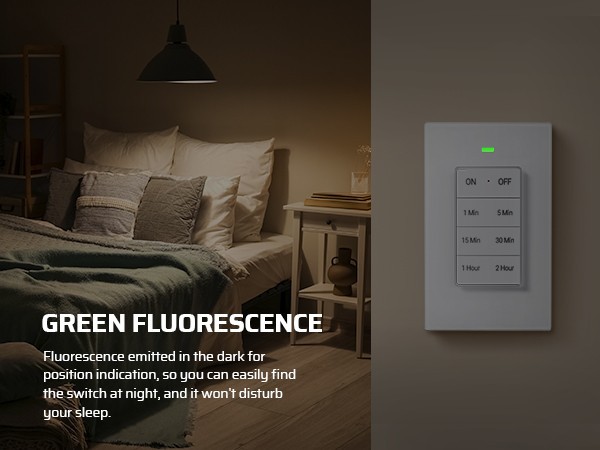 DEWENWILS Wireless Light Switch 15AMP High Power Receiver Kit with Timer, Indoor