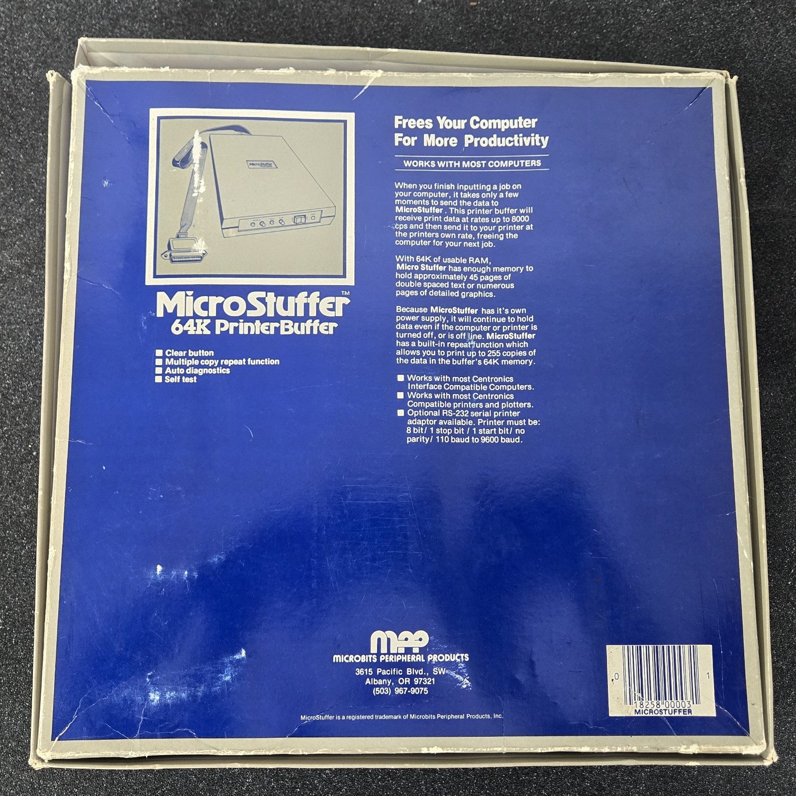 Microbits Peripheral Products MicroStuffer 64K Printer Buffer &Accessories Supra