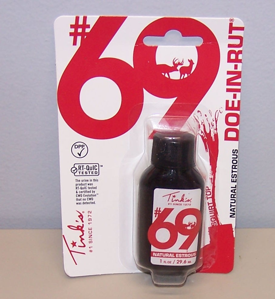 Tinks #69 Doe In Rut Natural Estrous NO CWD 1 Oz Bottle Deer Lure Scent NEW