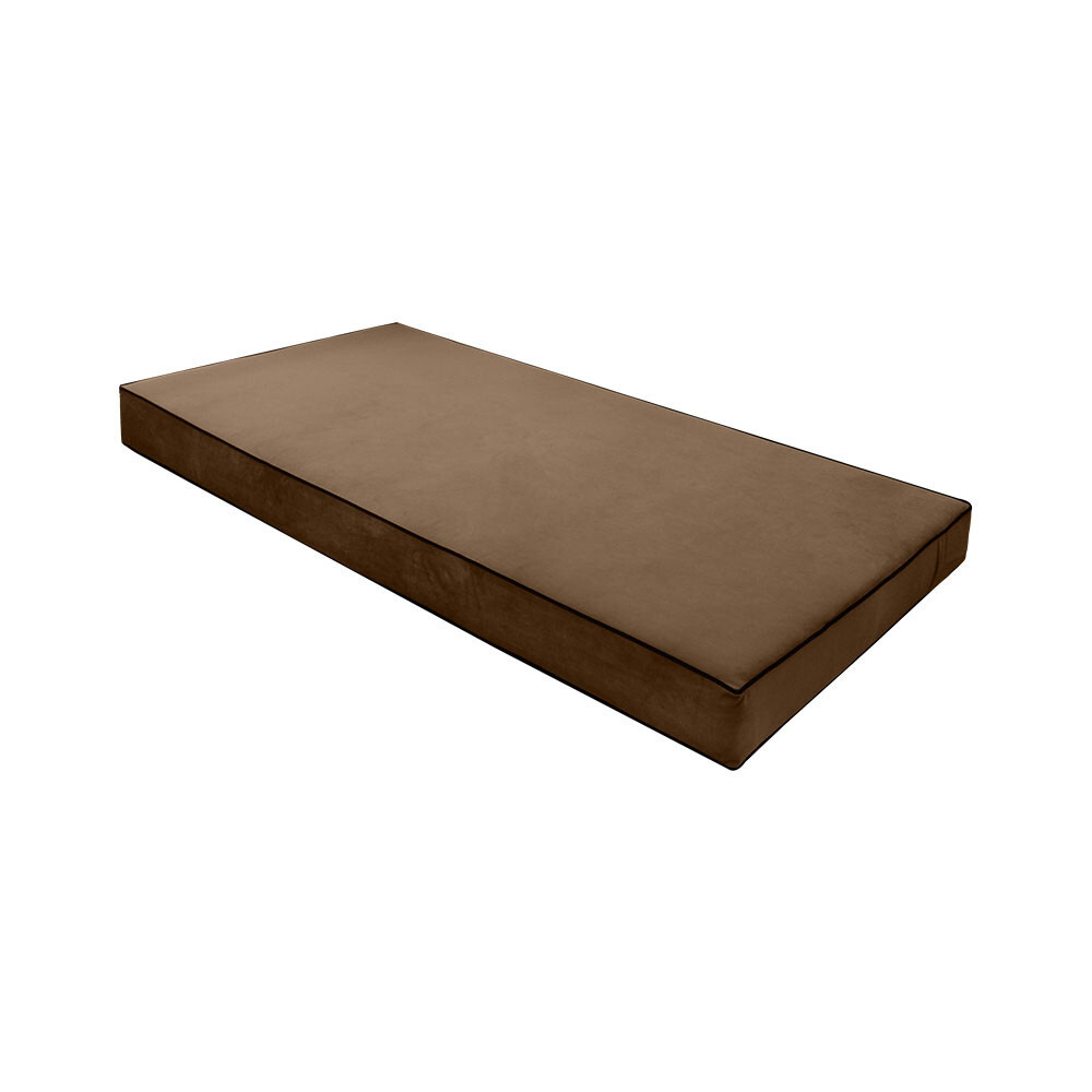 SLIPCOVER ONLY Contrast Pipe 8" Twin 75x39x8 Velvet Indoor Daybed Mattress-AD308