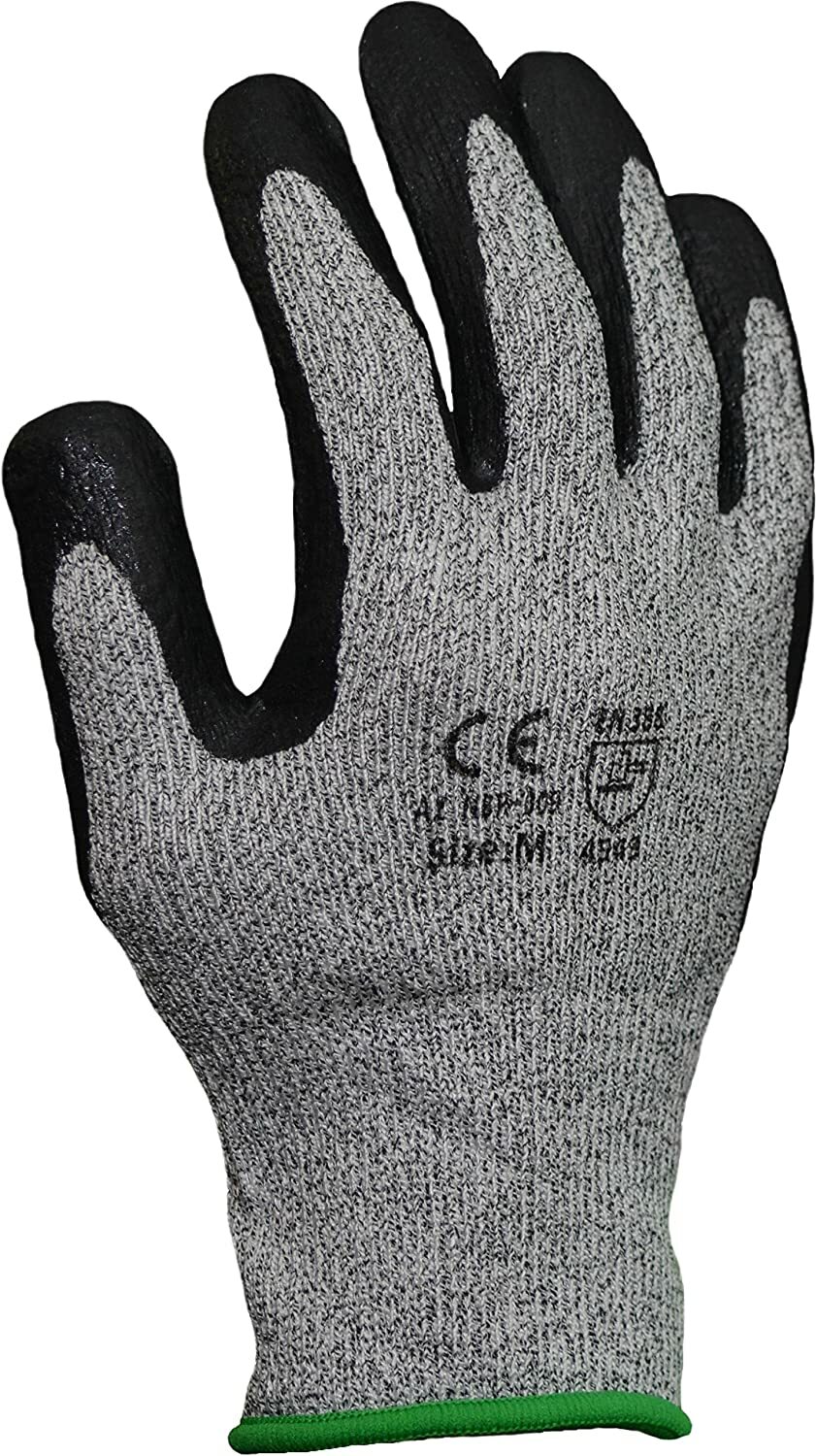 Azusa AZNBR-009 Cut Resistant Work Glove Textured Micro Foam Nitrile Coating, L