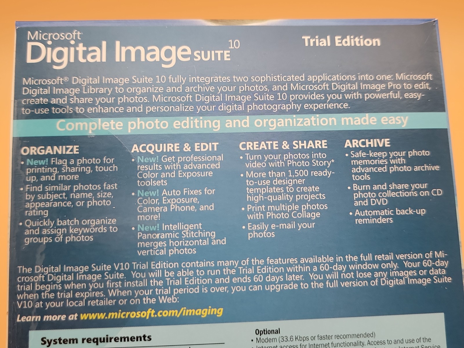 microsoft digital image suite 10 Trial Cardboard Sleeve Sealed