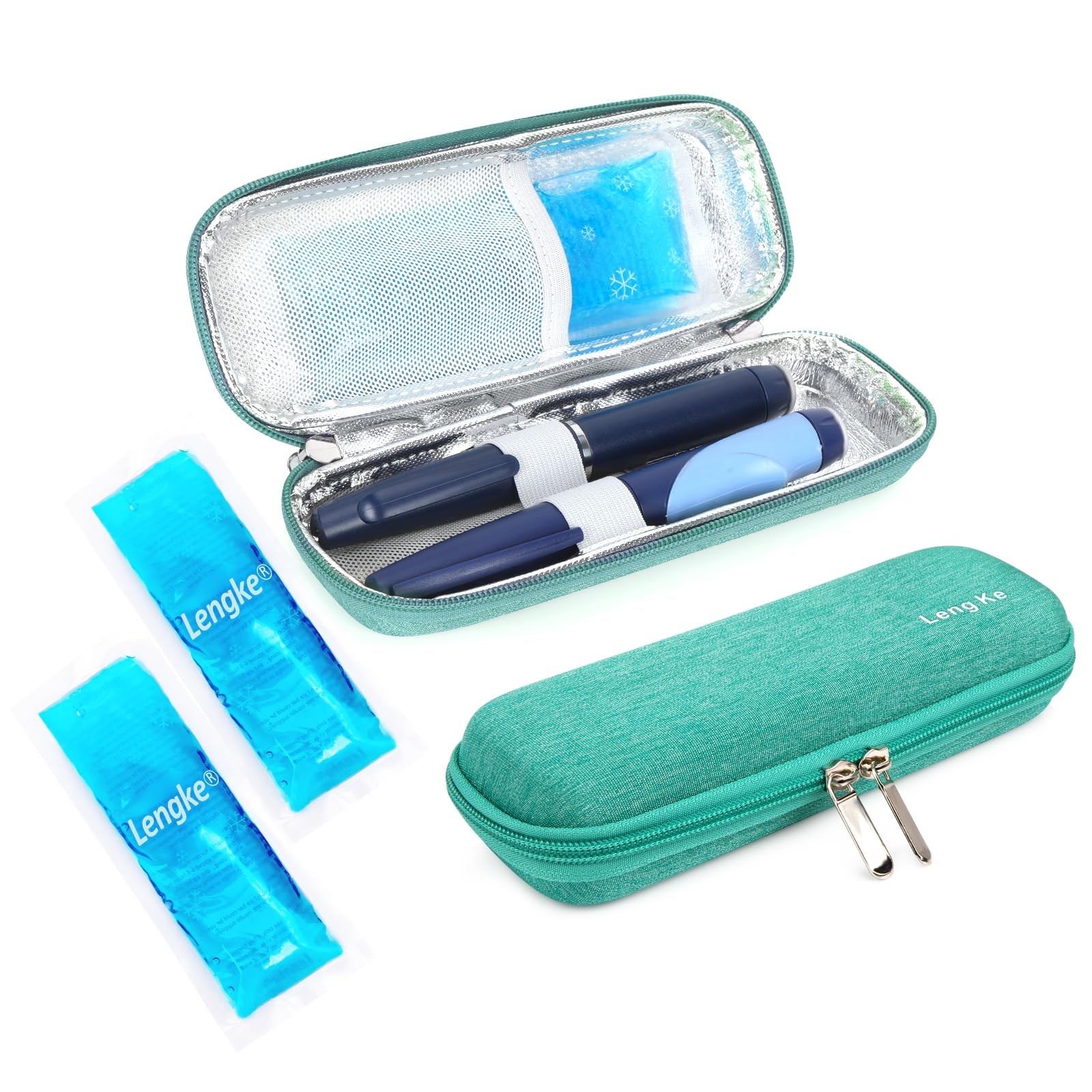 YOUSHARES Portable Insulin Cooler Travel Case 8.5 x 3.2 x 1.7 inches, Z_GREEN