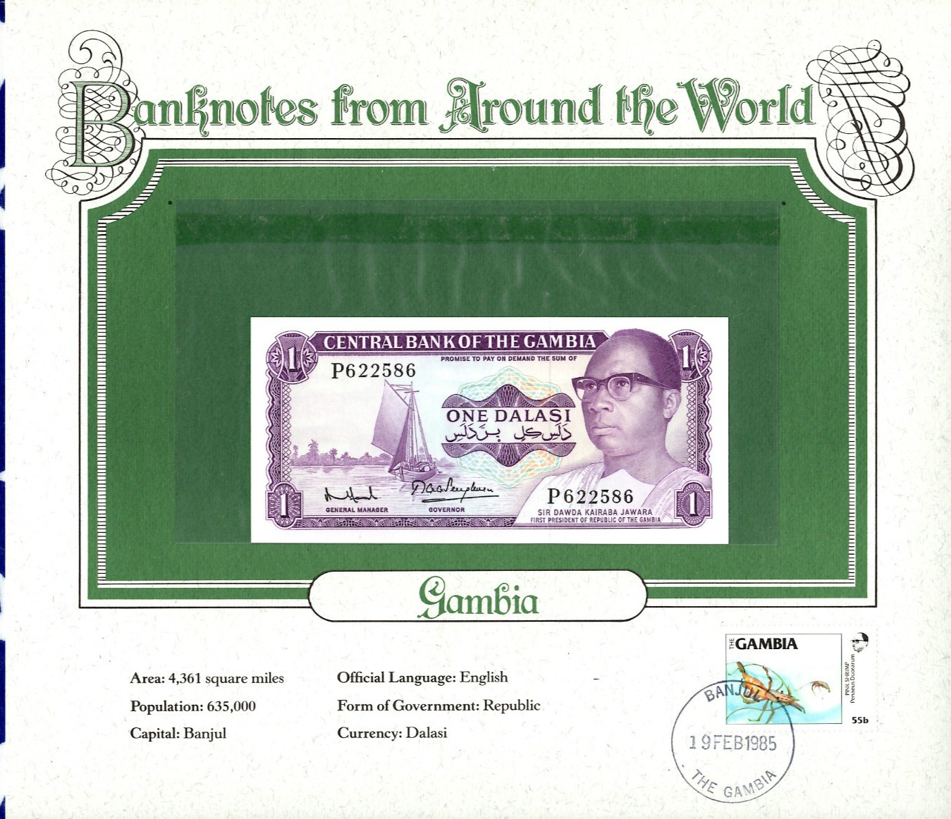 World Banknotes Gambia 1971 1 Dalasi P-4f UNC sign. 7 P622586