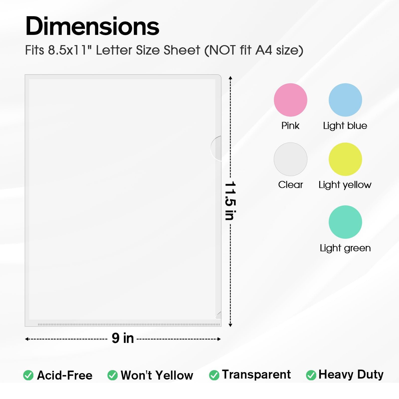 35 Pack Clear Plastic Folders Sleeves Project Pockets for Letter Size 8.5x11 ...