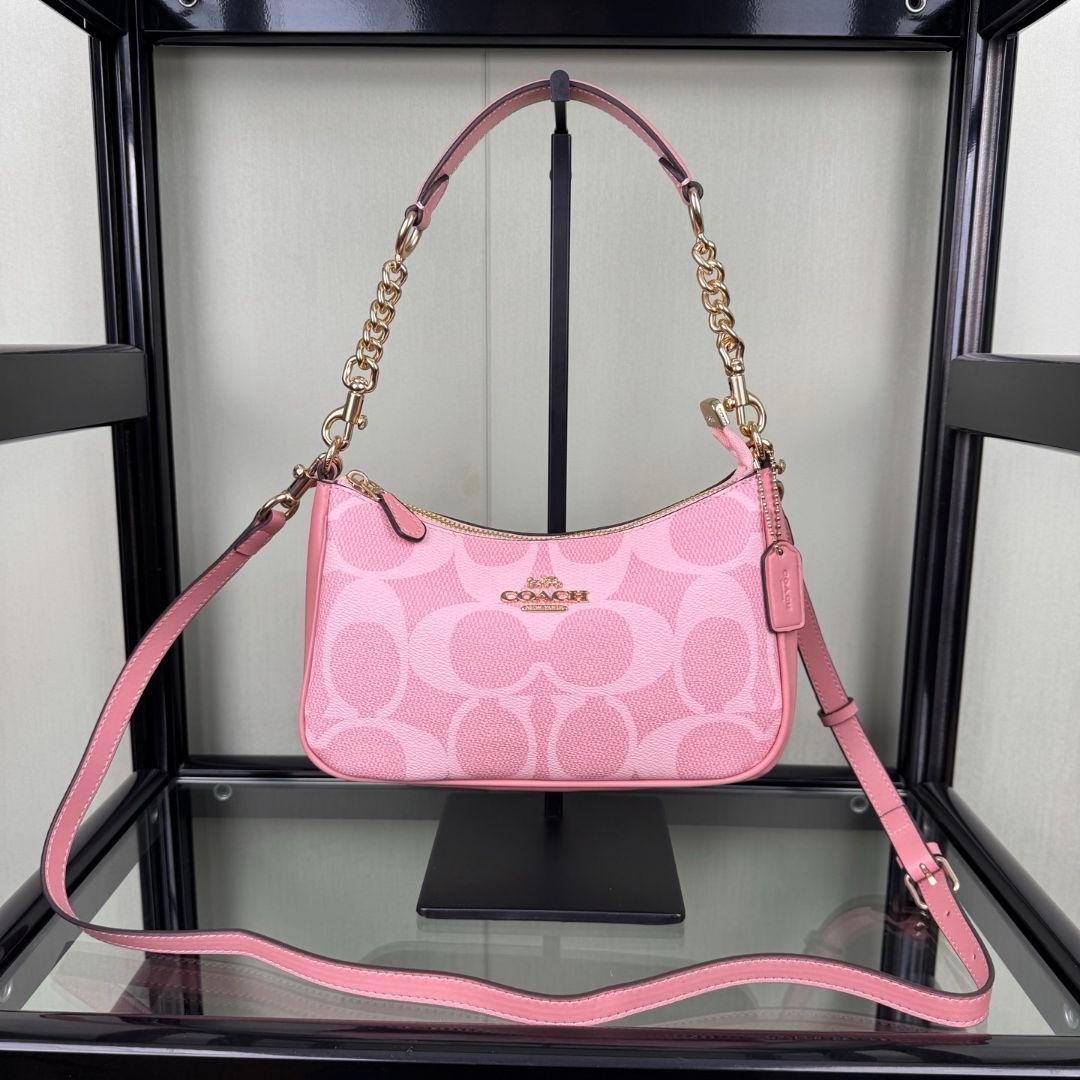 Coach Teri Shoulder Bag Signature Canvas CAL51 Powder Pink outlet NEW