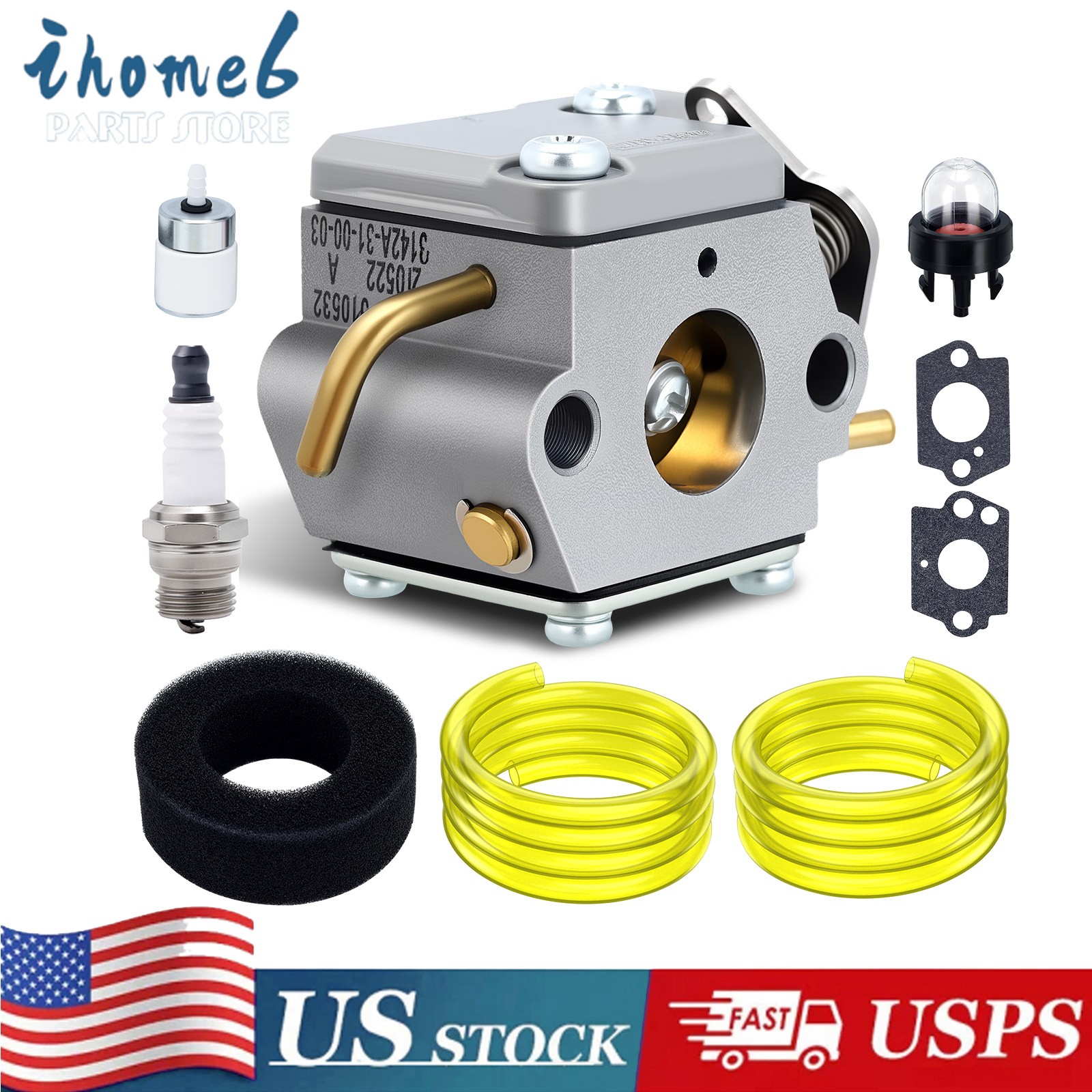 Carburetor For Bolens BL100 BL150 BL250 BL410 YM1500 Trimmer Carb Tune Up Kit
