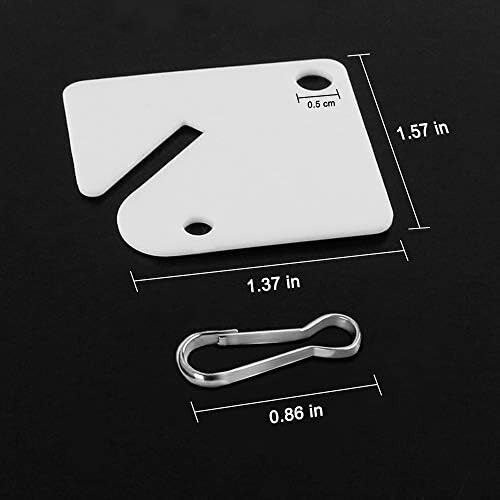 50 pcs Plastic White Key Tags Slotted Rack Split Ring Identify Bulk for Cabinet