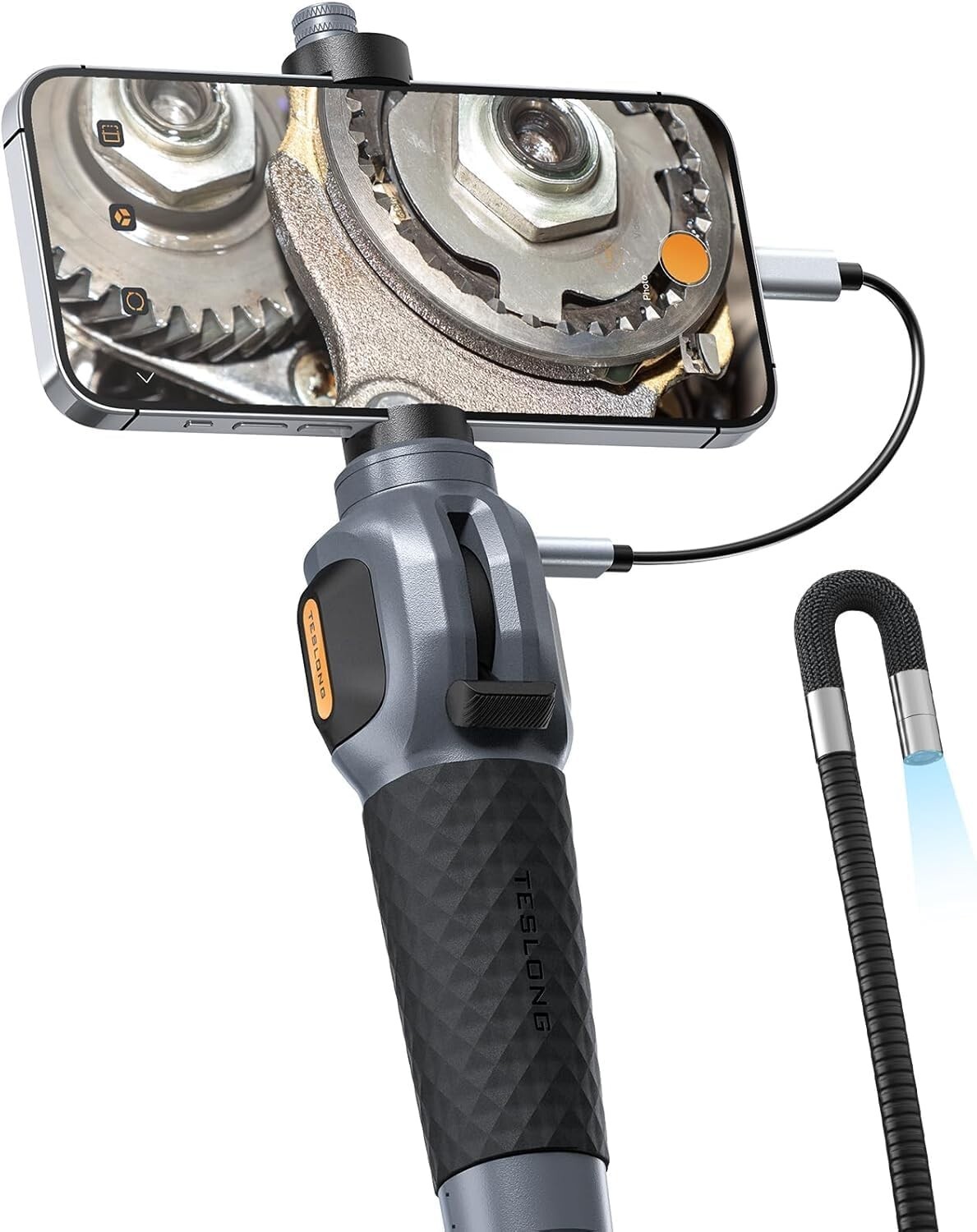 Teslong Two-Way 180° Articulating Borescope USB-C Endoscope Camera for iPhone 16