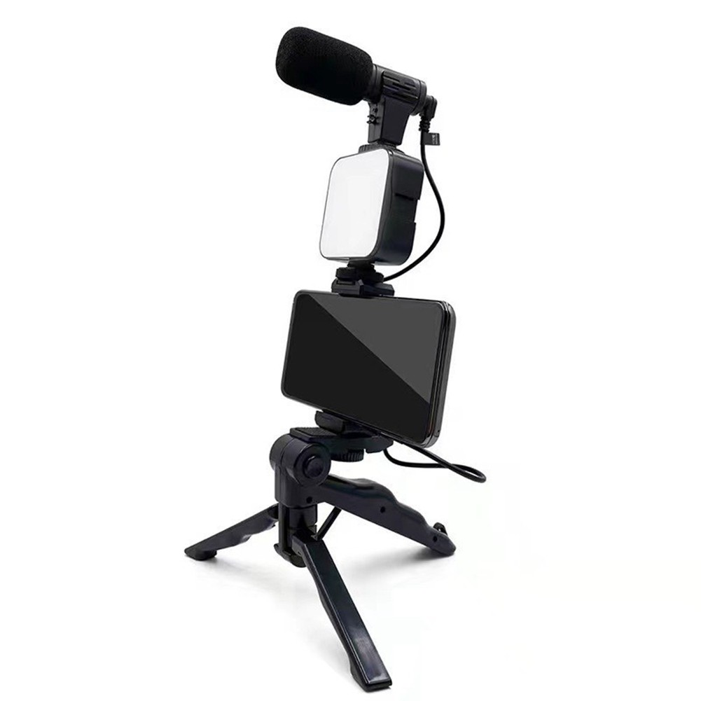 Mobile Phone Tripod Kit with Microphone LED Fill Vlog Video Making Kit for9410