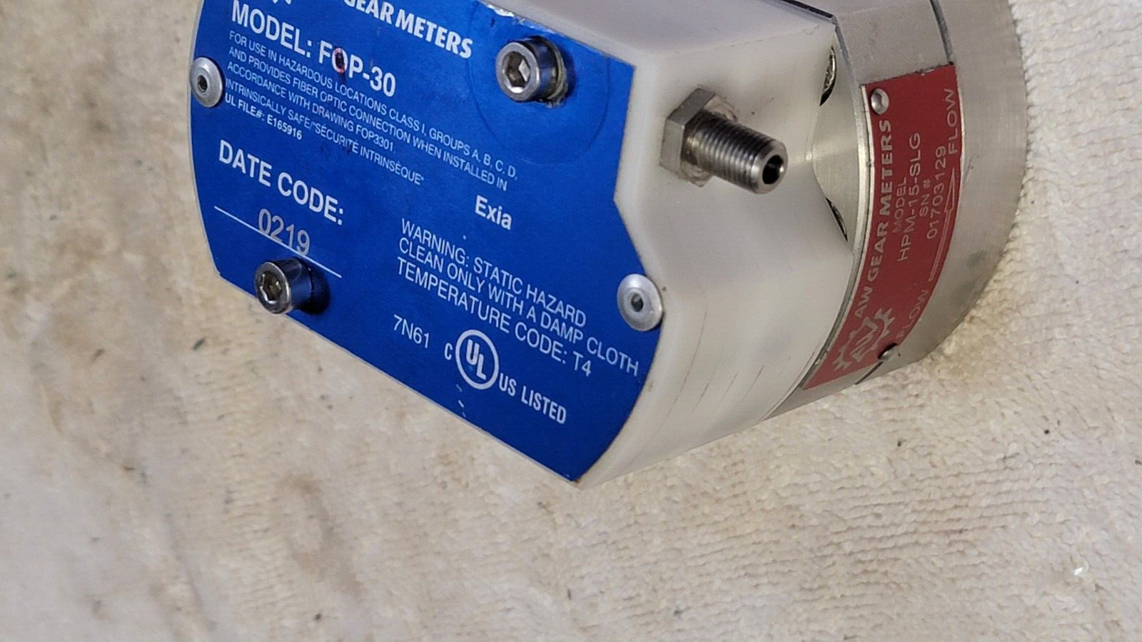 AW GEAR METERS HPM-15-SLG Flow Meter + FOP-30 Fiber Optic USED FREE SHIP LOC GG2