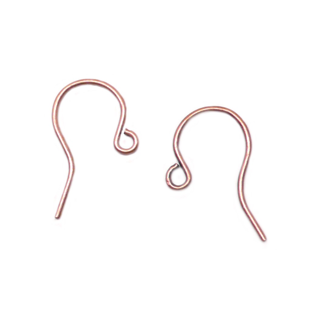 Genuine Pure Copper Mini Ear Wires 15mm Shank 47Pr  (94 pc) Nickel-Free
