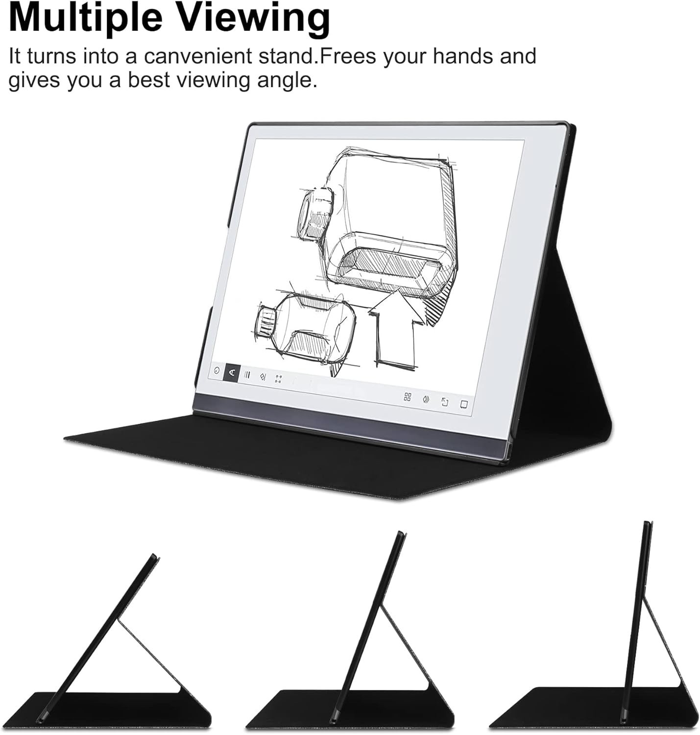 Lightweight Hard Shell Protective Cover for Remarkable 2 Tablet 10.3" - Black
