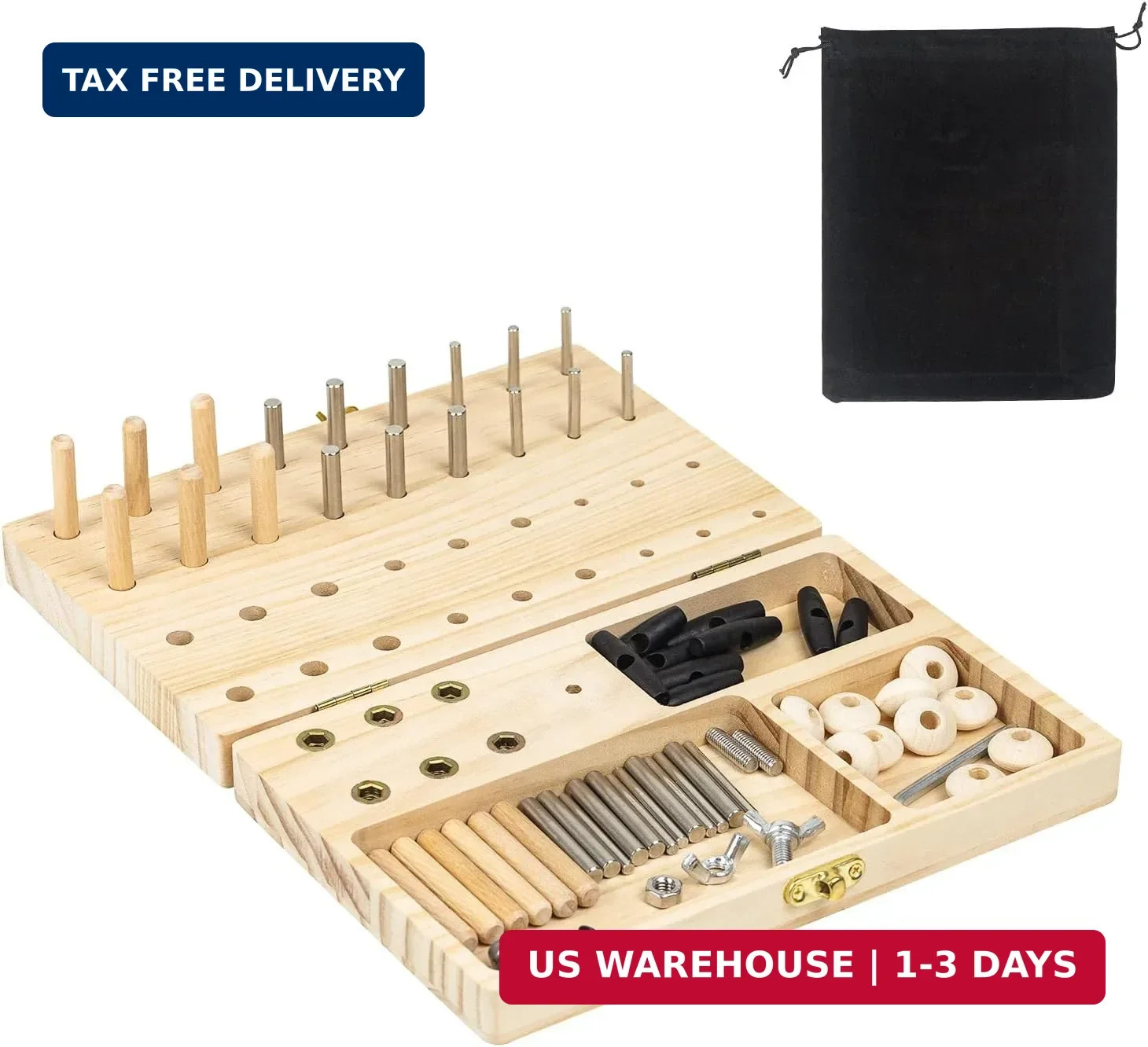 Foldable Wooden Pegboard for Finger Dexterity,43-Holes Peg Board for Occupationa