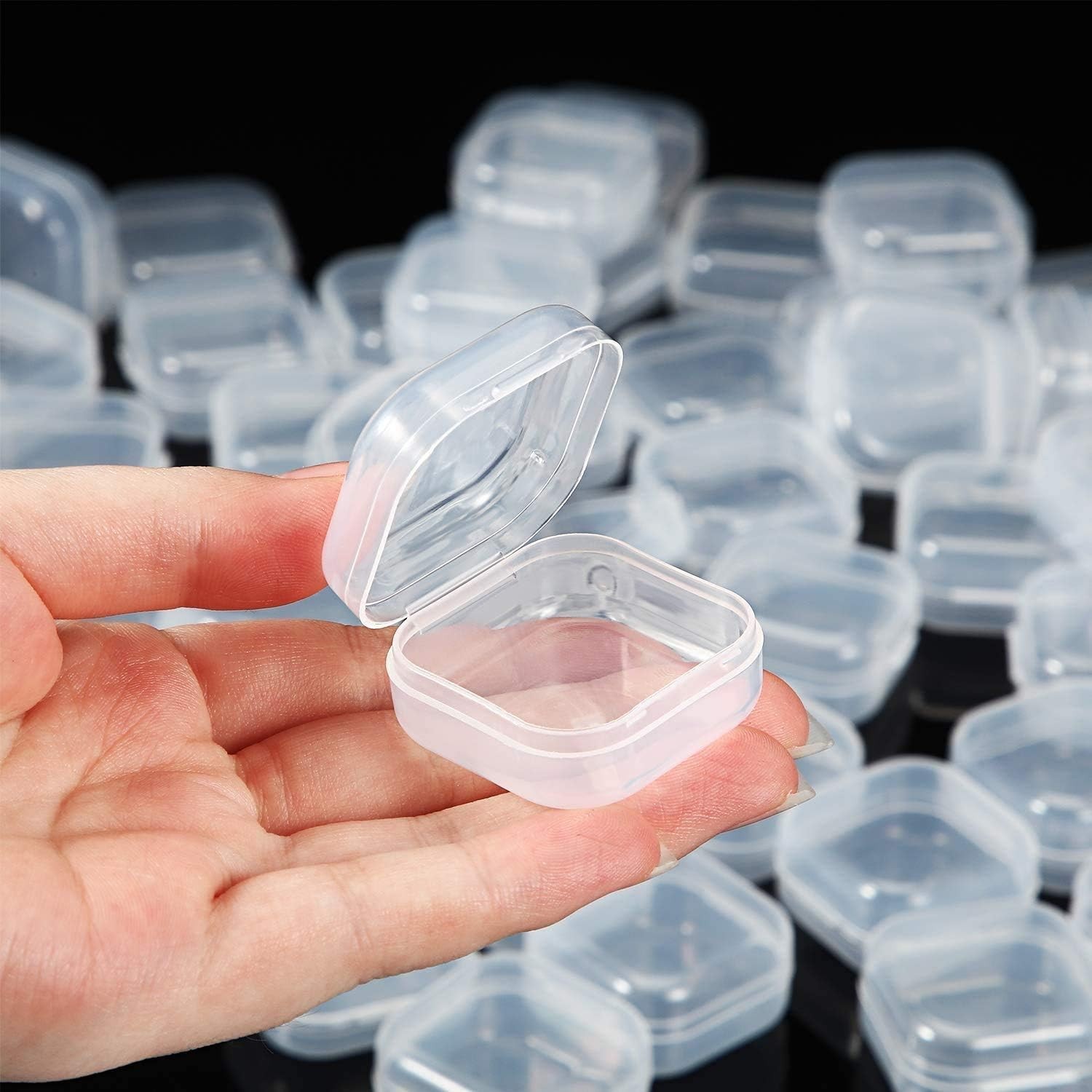 36 Pieces Rectangle Clear Plastic Containers Transparent Beads Storage Container