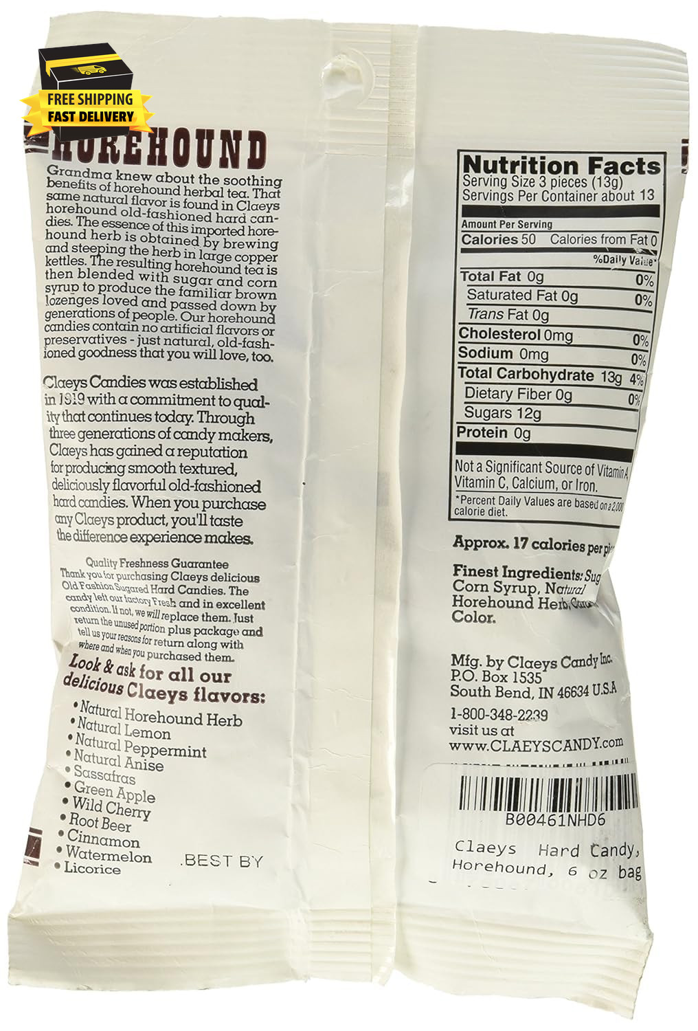 Old Fashioned Hard Candy, Horehound, 6 Ounce ⭐️⭐️⭐️⭐️⭐️