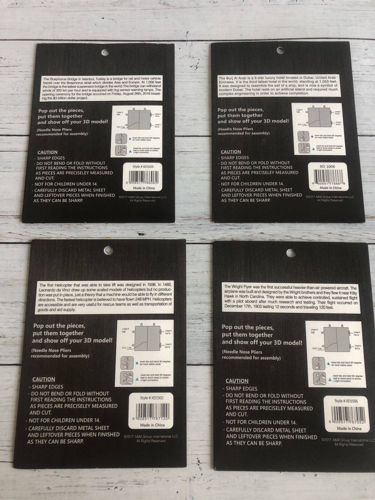 Model Technics Laser Cut 3D Models, 4 Pack. New. Sealed.