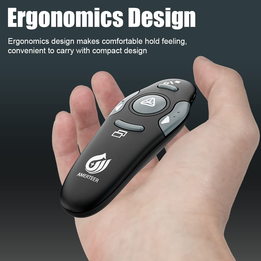 Wireless Presenter, PPT Controller Presentation Remote Control Laser Pointer USB