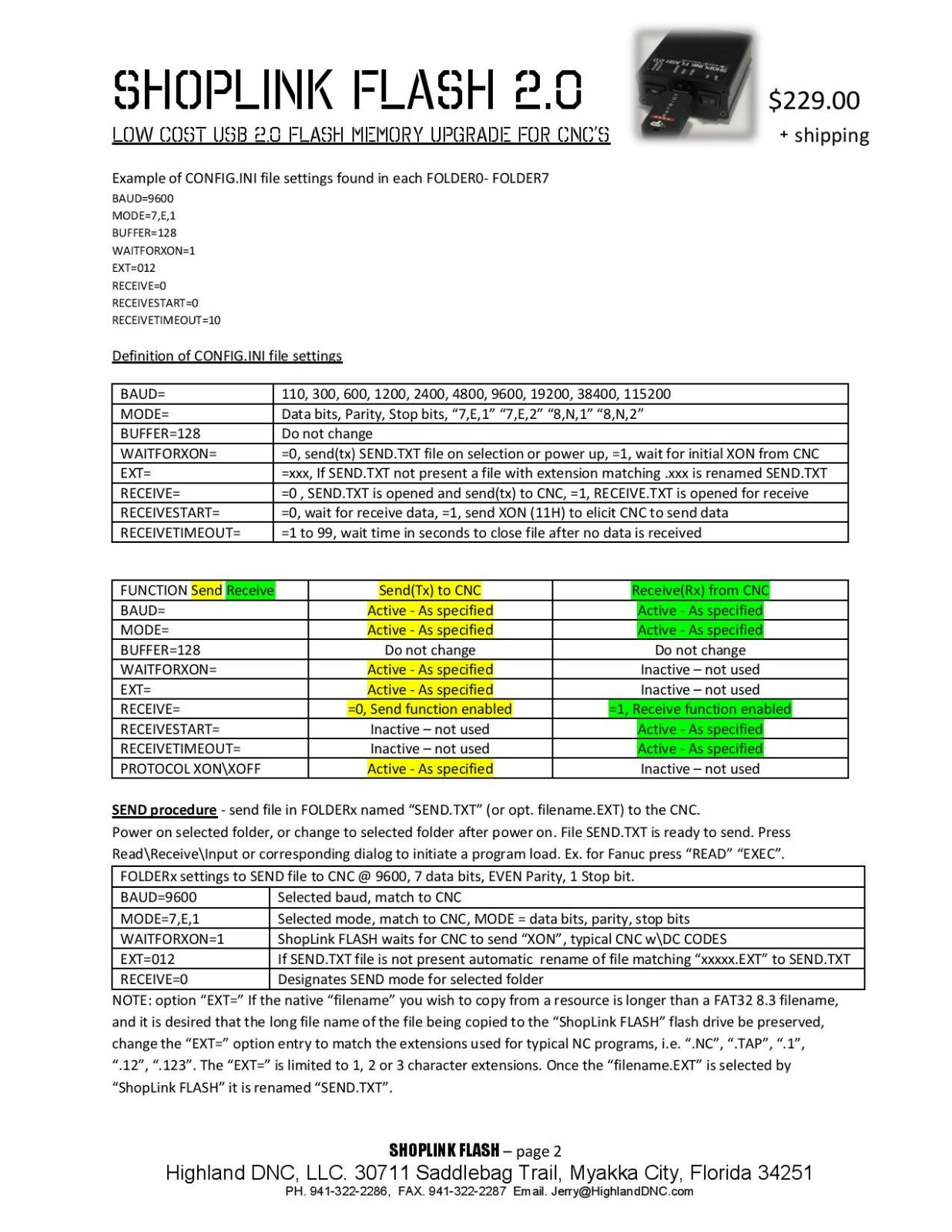 Fanuc USB FLASH memory upgrade for Fanuc CNC, Read-Punch-Drip feed thru RS232