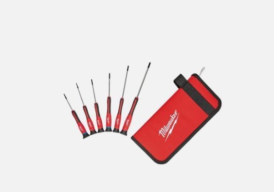 Milwaukee 6-pc Precision Screwdriver Set w/ Case Phillips Slotted 48-22-2606 New