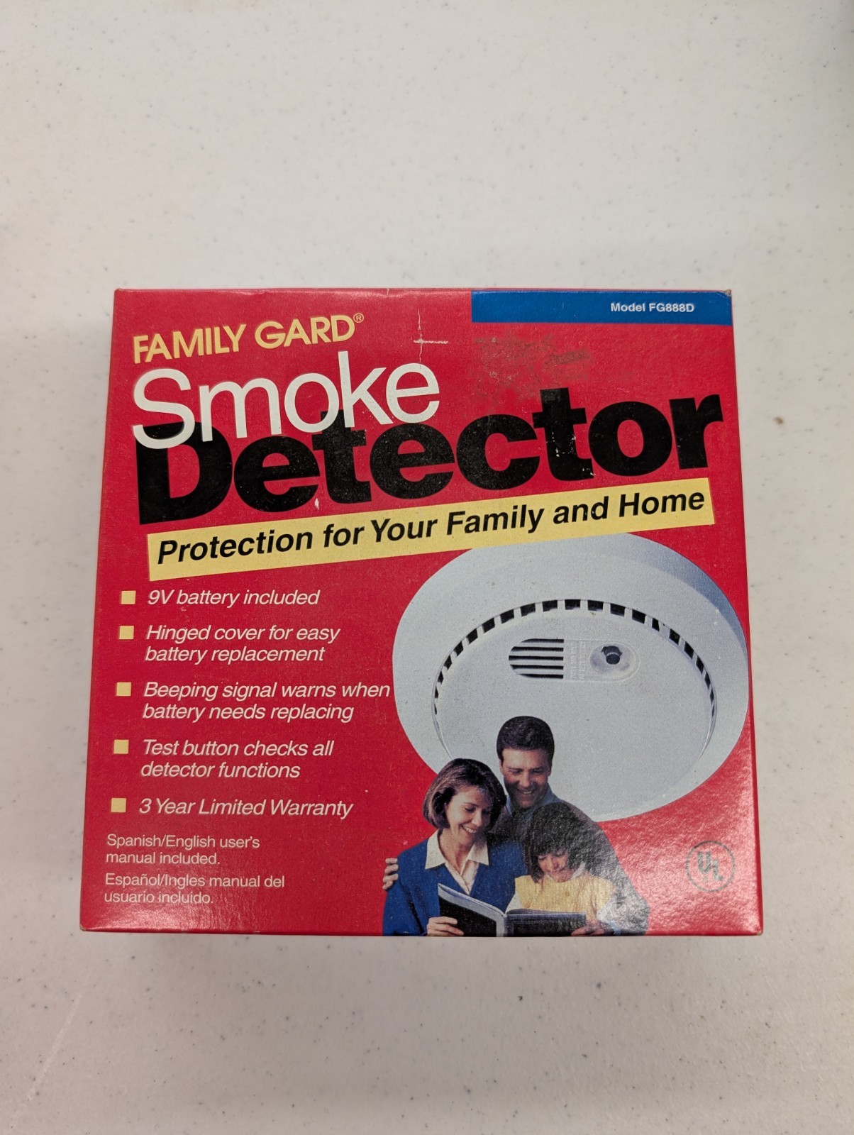 Family Gard Smoke Detector Alarm Model FG888D Vintage New in Box
