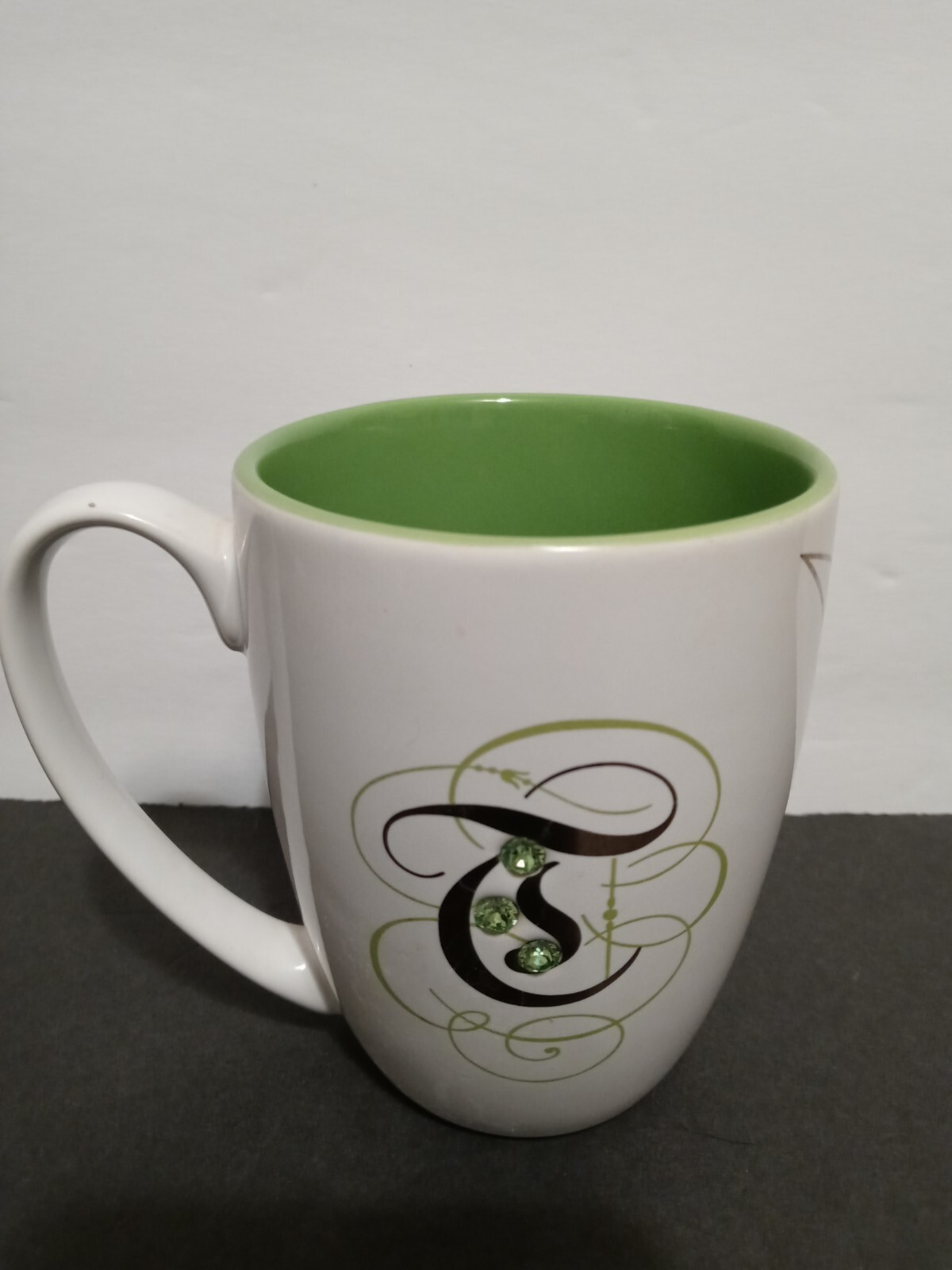 Disney Parks Green White Gold Sassy Tinkerbell Cup Mug