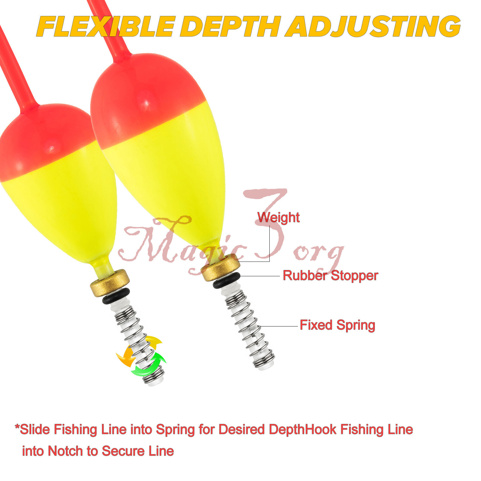 6pcs Fishing Spring Slip Bobbers Balsa Wood Stick Floats Walleyes Crappie Tackle
