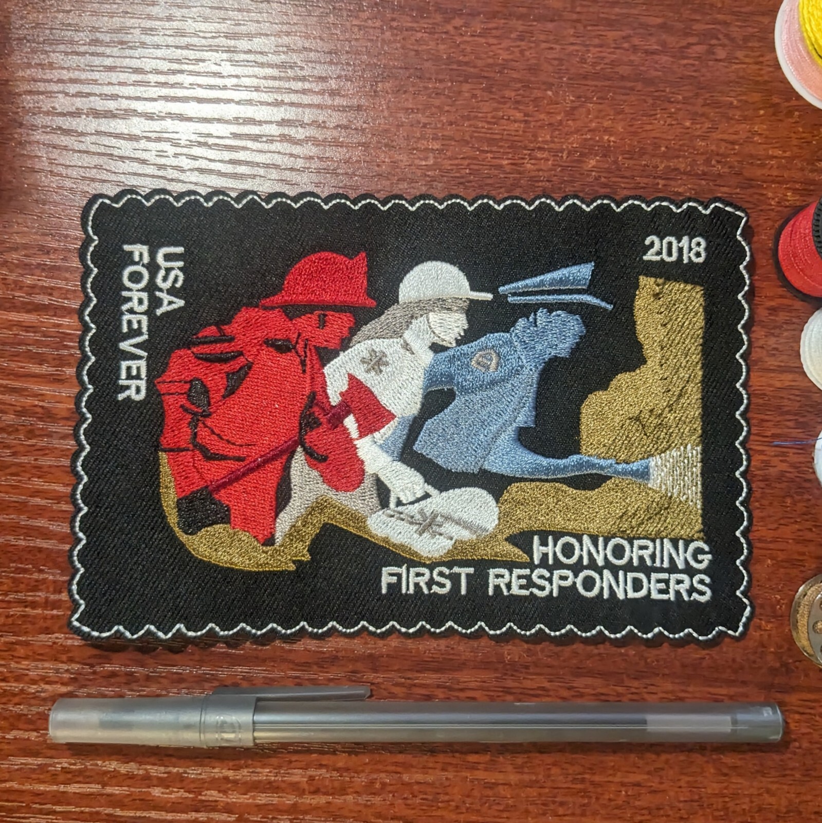 Honoring First Responders Patch USA Forever Embroidered Iron Patch 3.75x5.75"