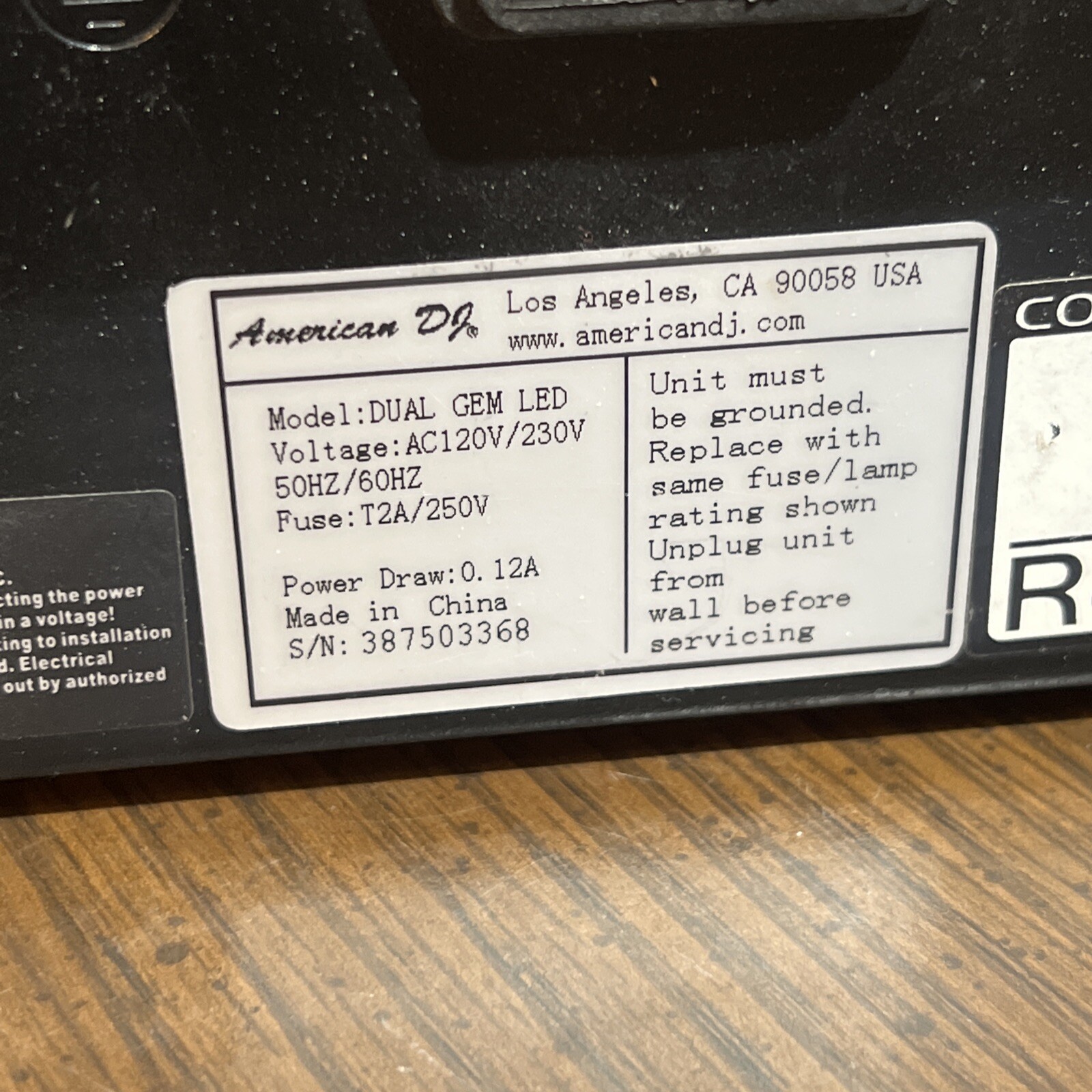 AMERICAN DJ DUAL GEM LED LIGHTING DUAL LED Tested