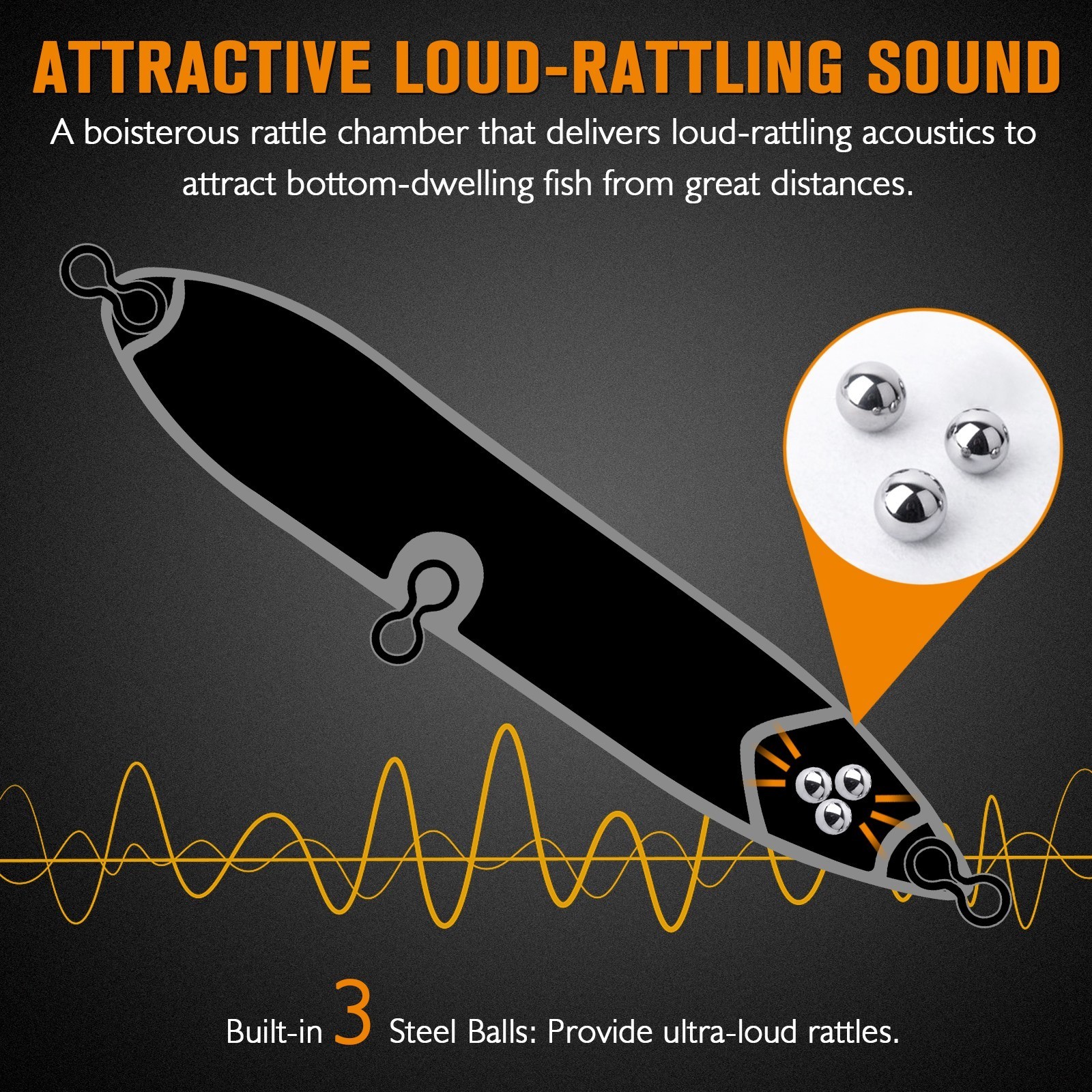 Dovesun 6PCS Catfish Rattling Float - Fishing Tackle Accessory for Catfishing