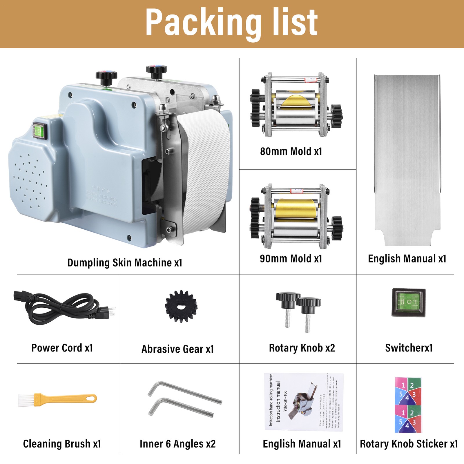 Electric Dumpling Wrapper Maker Kitchen Round Shaped Dumpling Skin Machine 110V