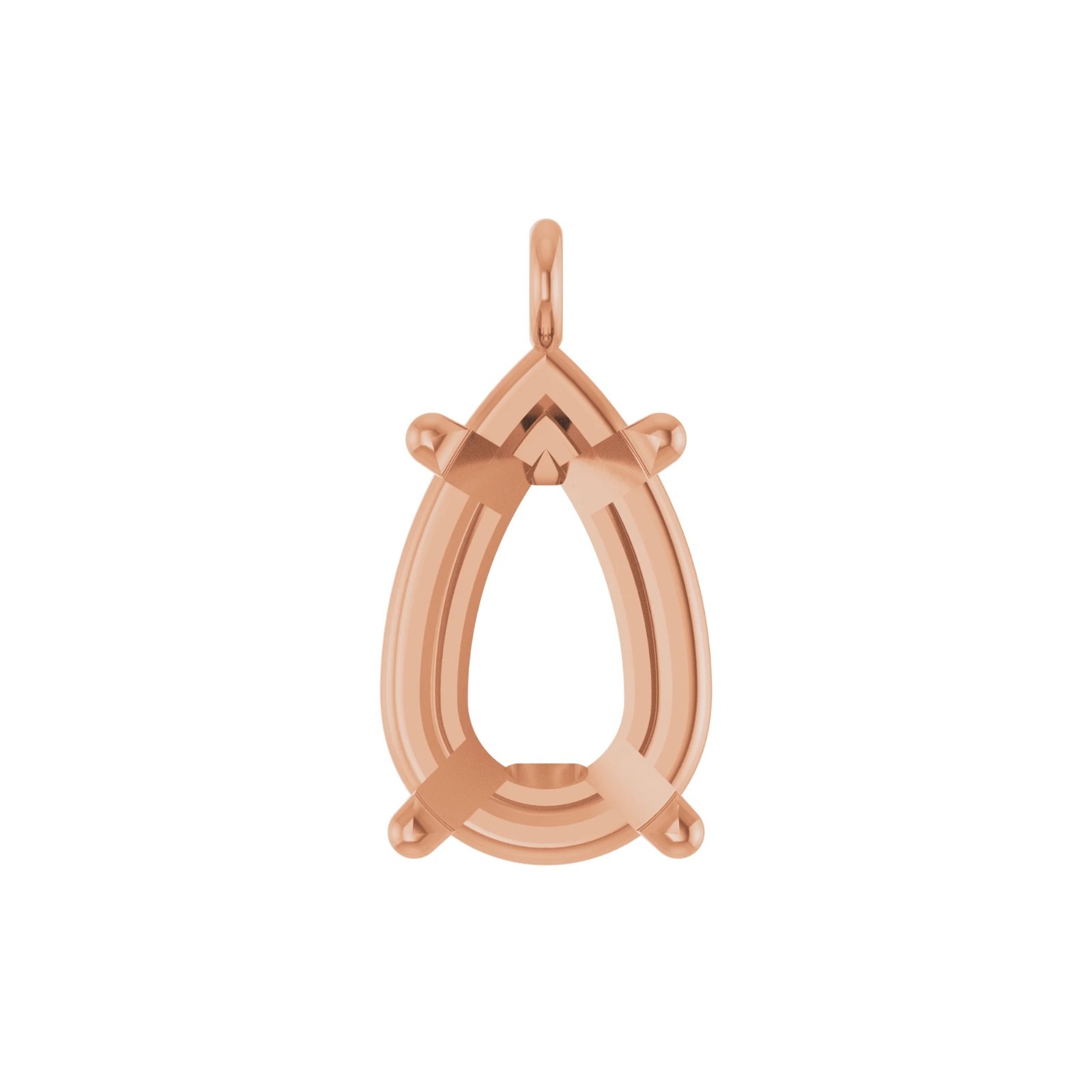10K 14K 18K Gold, Platinum & Silver Pear 4-Prong Dangle