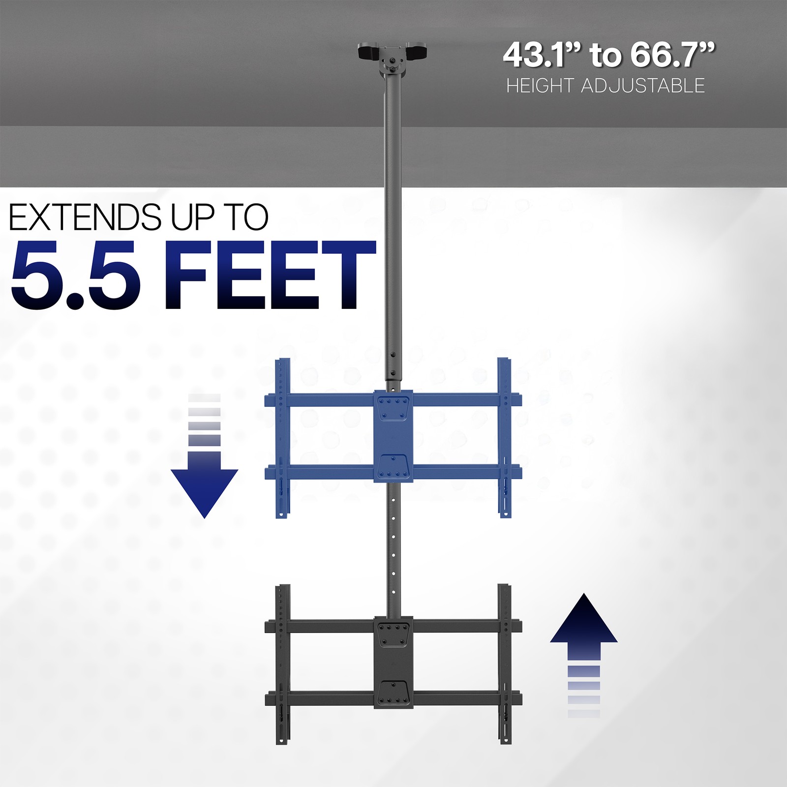 VIVO Back-to-Back Dual TV Ceiling Mount for 43 to 86 inch Screens, 5.5ft Pole