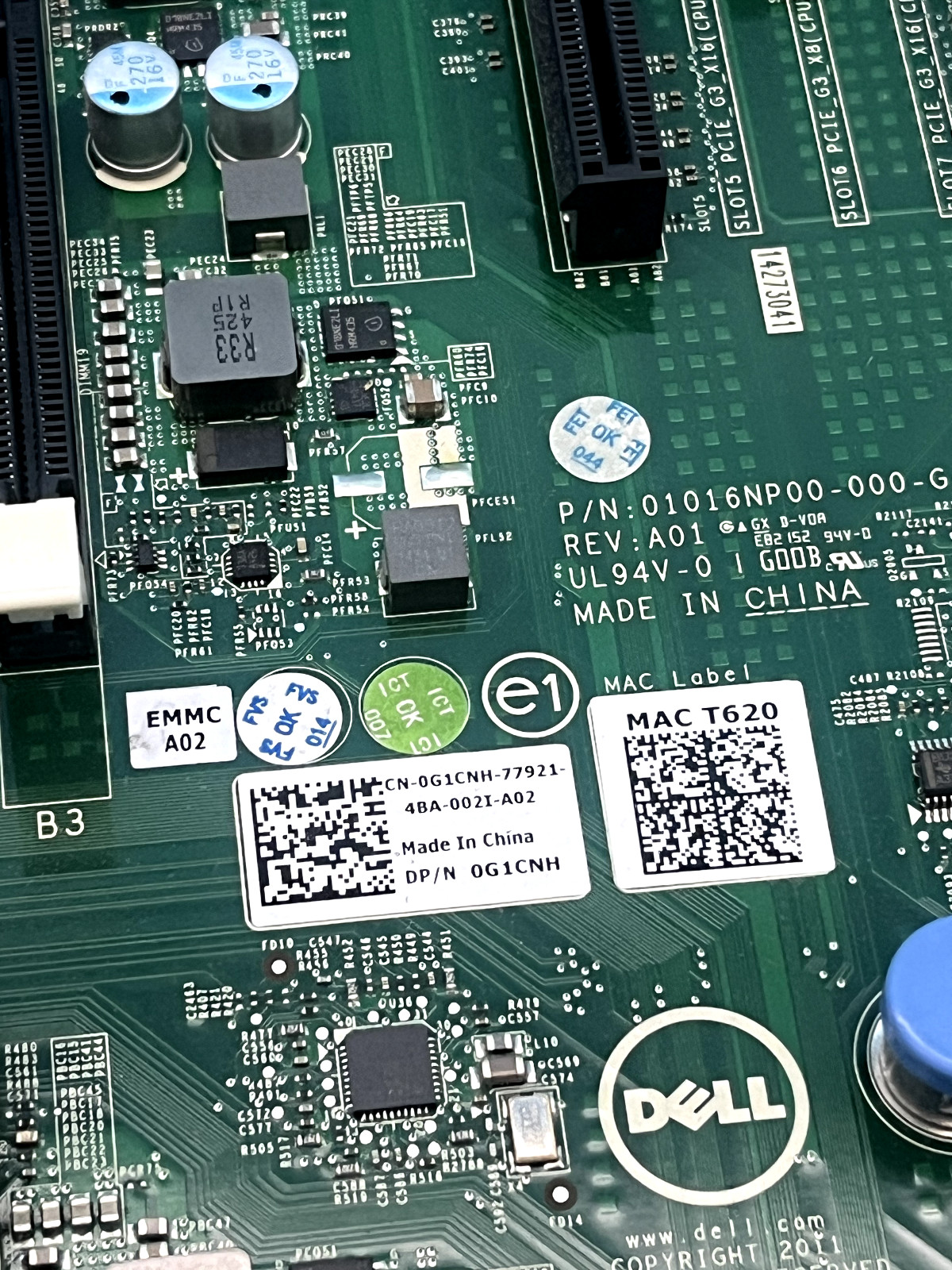 Dell T620 System Board, 0G1CNH, G1CNH