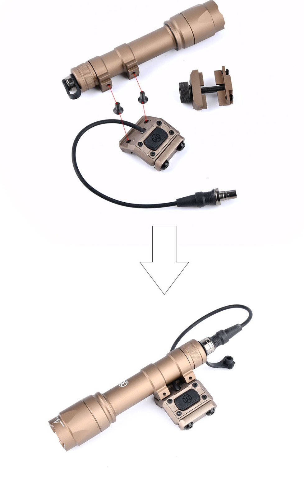WADSN Tactical M300/M600 Flashlight ModButton Switch With Mount For Scout light