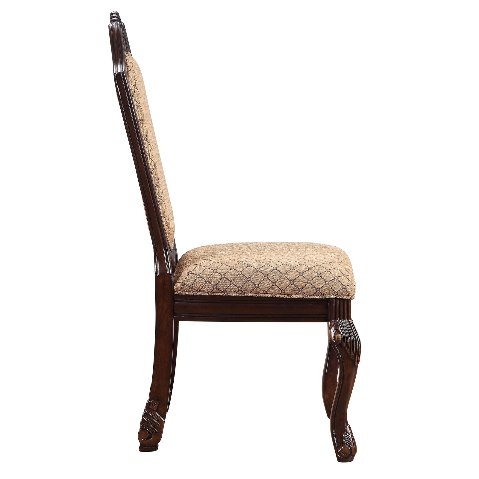 Beige and Espresso Solid Back Side Chairs