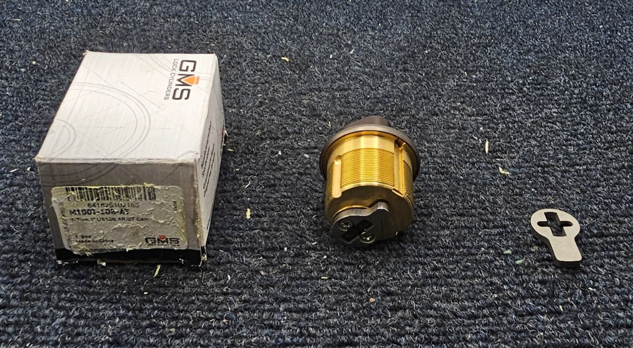 (QTY 2) GMS M100T-10B-AT: 1" Thumb Turn Mortise Lock Cylinder Dark Bronze Finish