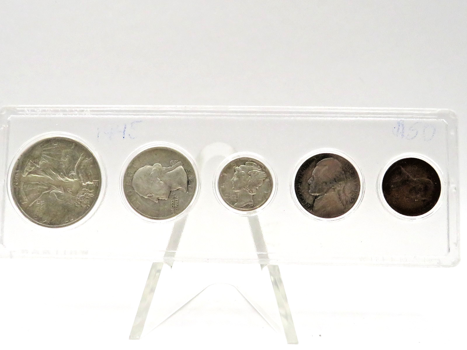 UNITED STATES 1945 5 COIN SILVER PROOF SET- CIRCULATED**