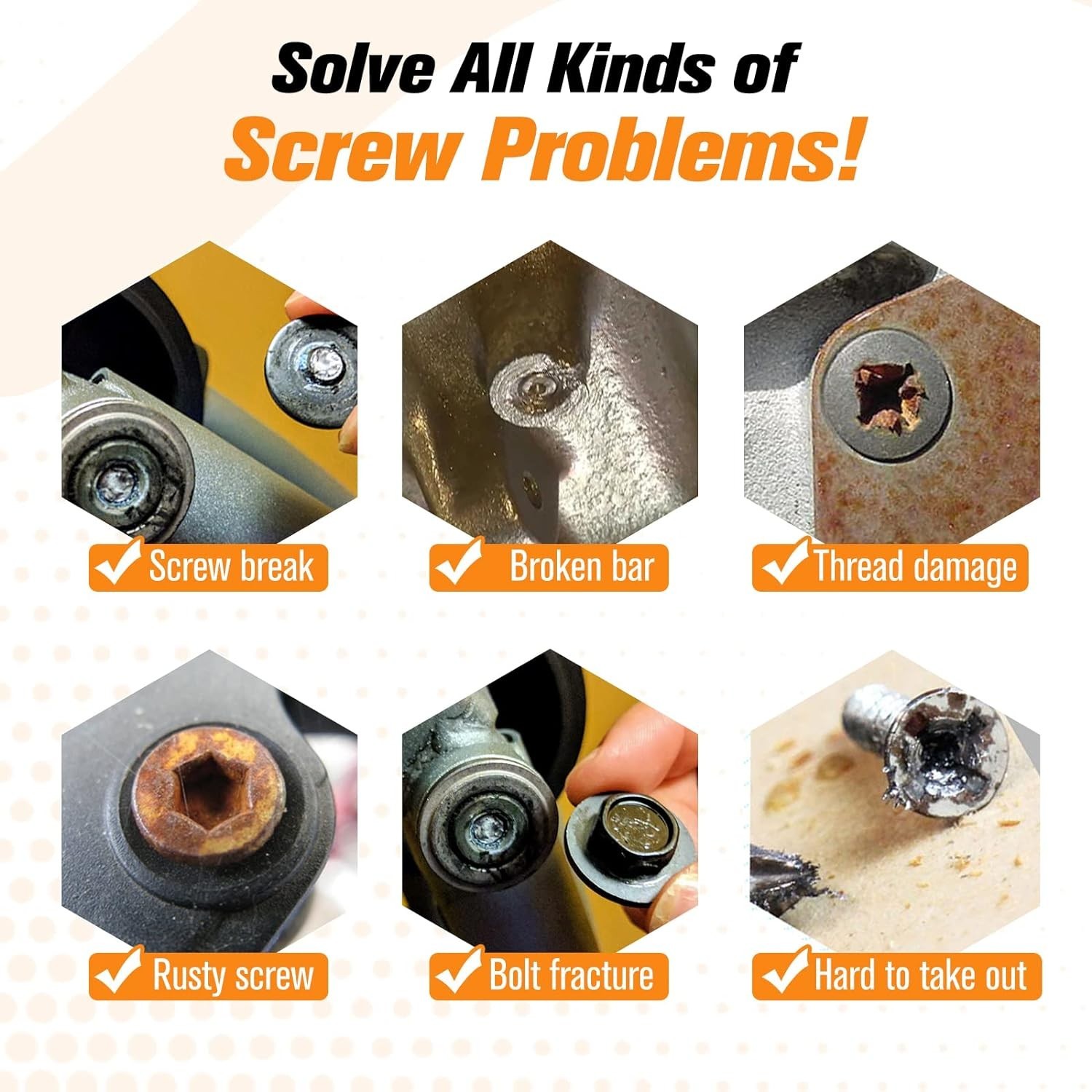 Portable 22 PCS Damaged Screw Extractor Kit: Complete Solution for Stuck Screws