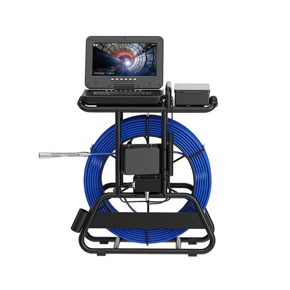 100m Sewer Pipe Inspection Camera 512hz Self-leveling Pipe Camera 10" Display