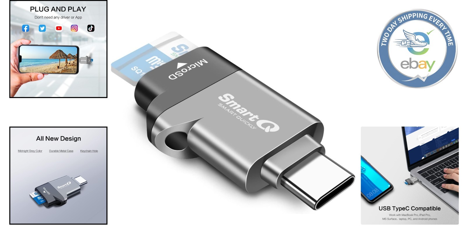 Versatile Type-C MicroSD Card Reader - Supports USB 3.0 & Fast Data Transfer