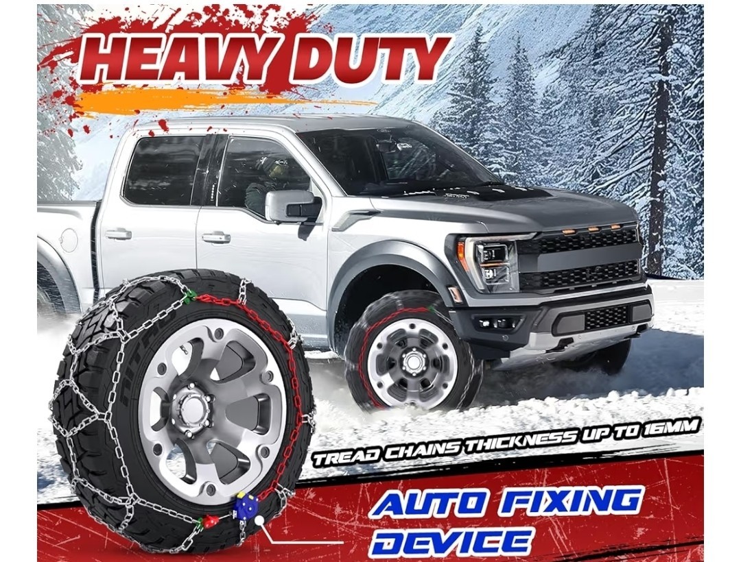 Snow-Chains Auto Fixing 1 Min Quick Installation Tire-Chains, Heavy-Duty...
