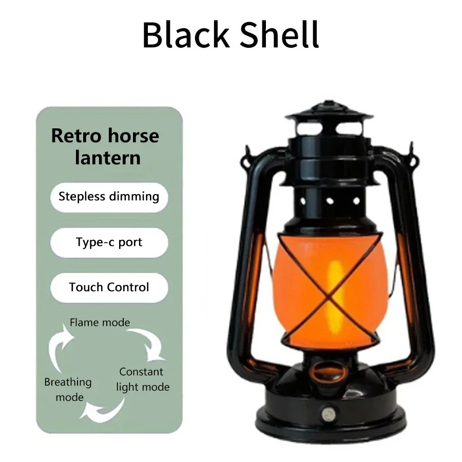 Vintage Lantern Portable Camping Light Rechargeable Outdoor Hanging Travel Light