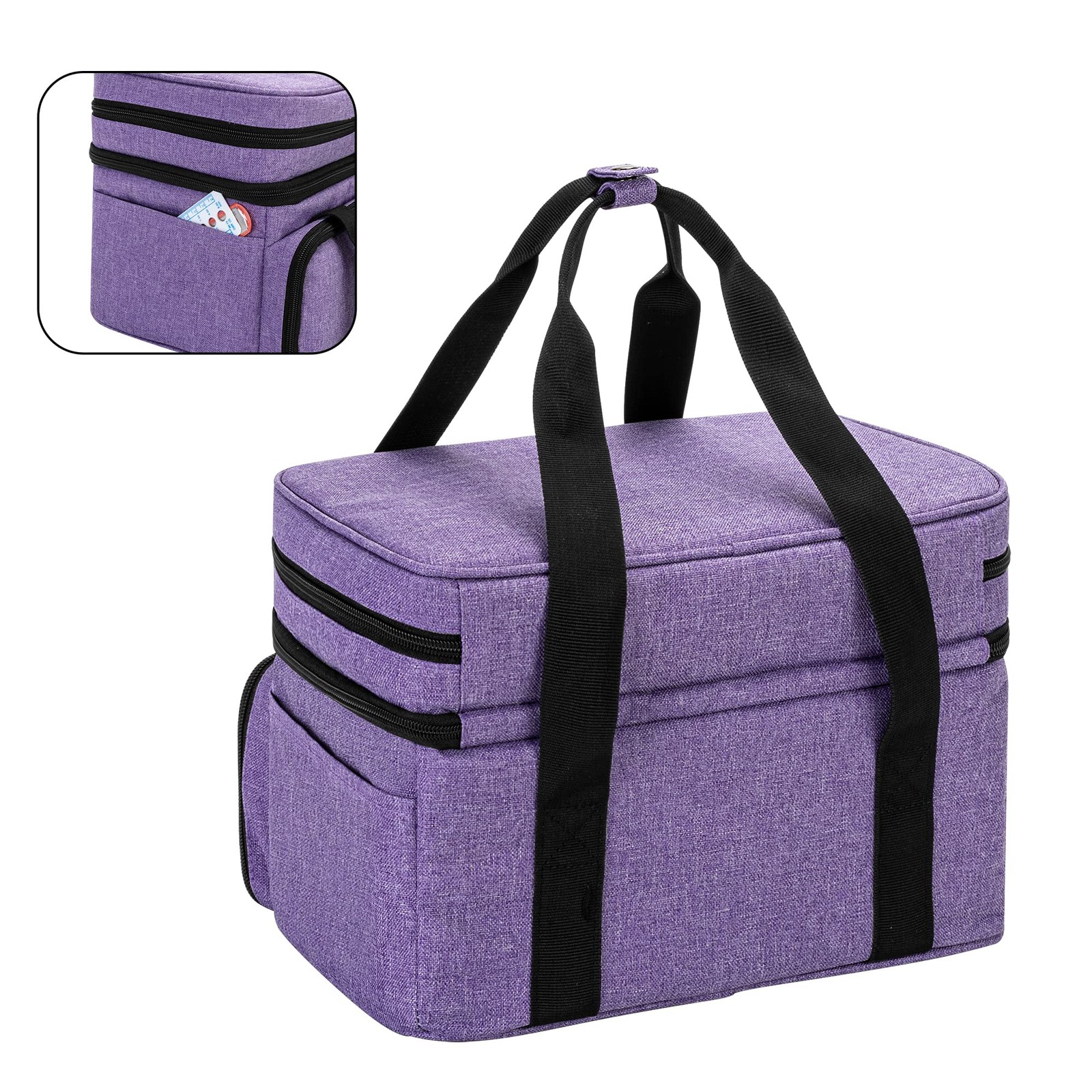 BAFASO Double Layer Sewing Accessories Organizer with 2 Detachable Purple