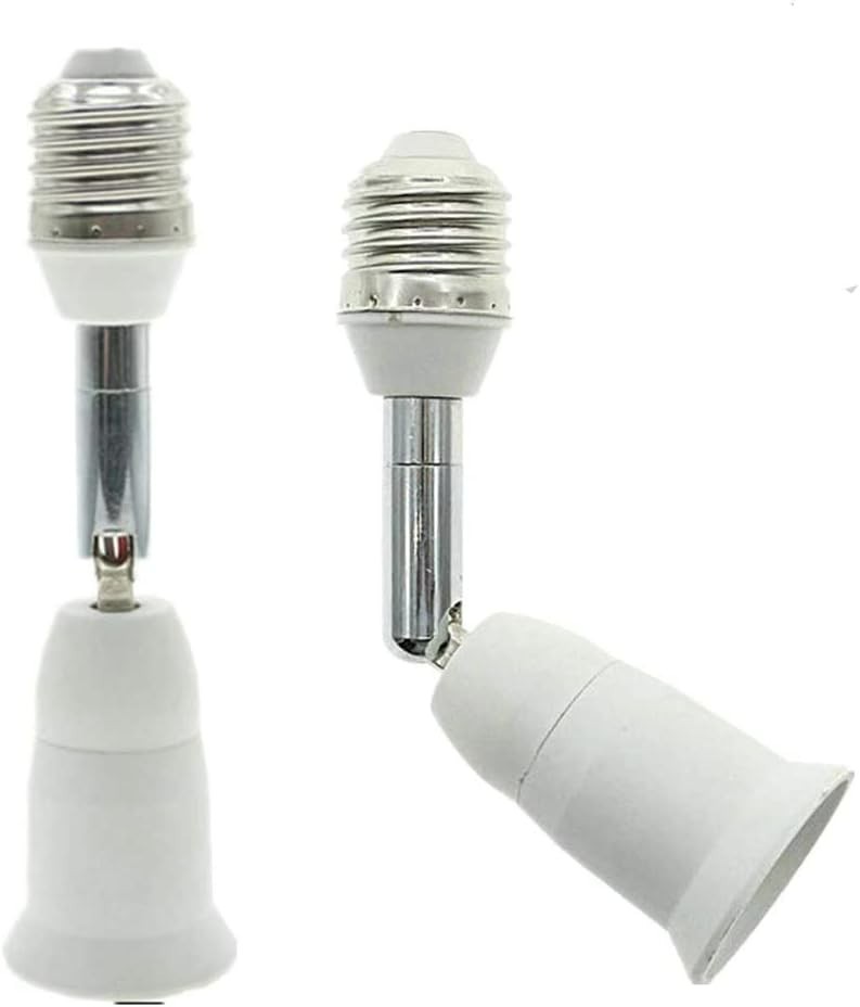 E26/E27 Light Socket Extender - 4.5 Inch Adjustable Brightness Enhancer (2-Pack)